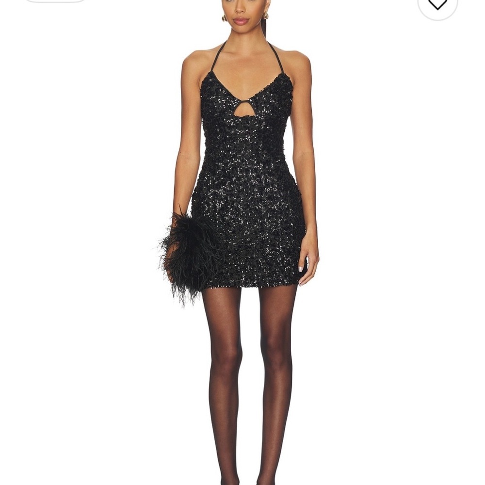 REVOLVE Black Sequin Mini Dress